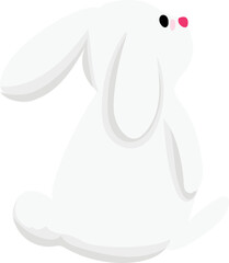 Cute rabbit cartoon on white background. Vector illustration.