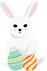 Cute rabbit cartoon on white background. Vector illustration.