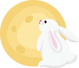 Cute rabbit cartoon on white background. Vector illustration.