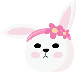 Vector illustration of a cartoon rabbit face.