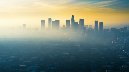 Los Angeles Skyline Through Smog