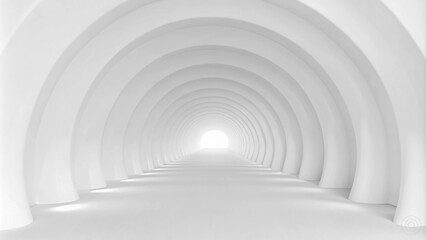 Obraz premium Abstract of white curved architectural pattern background, Concept of future modern facade design on architecture. Abstract bright white background.