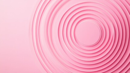 Photo of, Pink background with minimalist concentric circles for design, banner template