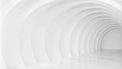 Obraz premium Abstract of white curved architectural pattern background, Concept of future modern facade design on architecture. Abstract bright white background.