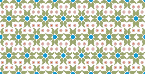 Symmetrical pattern in folk style. Seamless pattern on white background