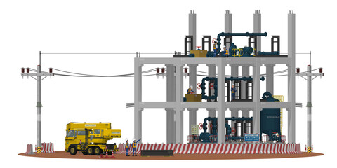 Isolate construction site on white background