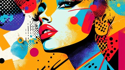 Abstract pop art bursts with bold outlines