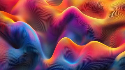 Obraz premium Abstract wavy lines in vibrant colors