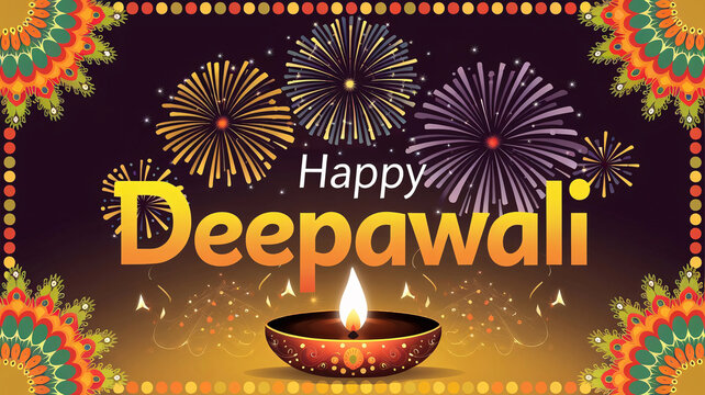 Diwali wishes banner illustration image, Deepawali business promotion, empty Diwali template mock-up.