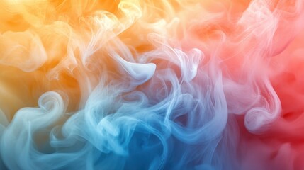Fototapeta premium Artistic smoke patterns merging with colors.