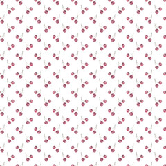 Cherry halves with stone. Watercolor ripe fruits. Sweet healthy dessert. Autumn and summer illustration. Seamless pattern for your kitchen design. White background