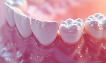 Close-up of healthy, gleaming teeth.