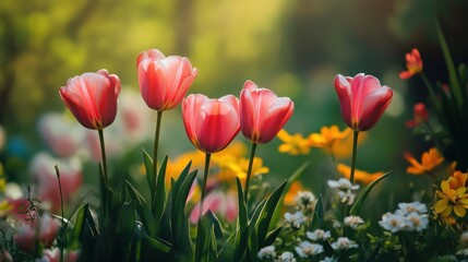 Fototapeta premium Blossoming garden flowers