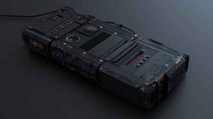 Obraz premium A 3D render of a highquality dictaphone with multiple recording modes