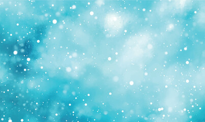 watercolor background, soft watercolor snow on a light blue background, gently blurred, creating the effect of a soft winter snowfall