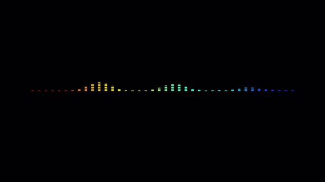 Audio music timeline bar moving with track on a transparent background, Audio waveform equalizer spectrum, Music equalizer, Sound visualization