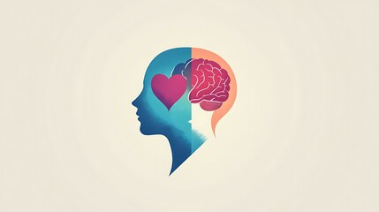 A soft-toned World Mental Health Day logo with subtle heart, brain, and mindfulness symbols, designed to raise awareness for mental health