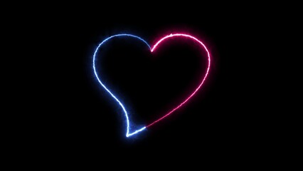 Neon Heart with Blue and Pink Glow