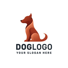 Dog logo gradient colorful vector icon illustration