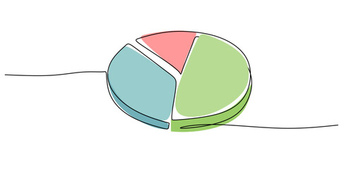 Minimalist Hand-Drawn Pie Chart Illustration for Work and Office Concepts