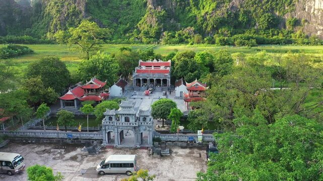 Ninh Binh - Thai Vi Temple aerial view