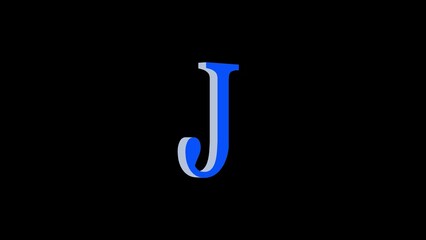 J letter logo loopable rotated blue color black background