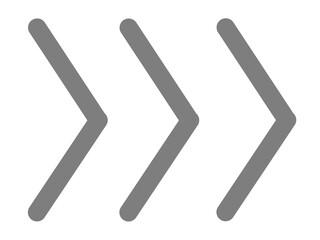 シンプルな直線三角矢印（グレー）