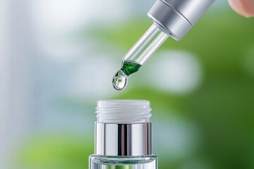 the insecticide drips into the jar, selective focus