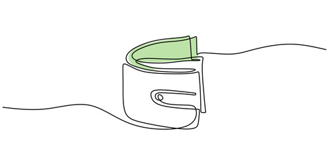 Obraz premium Minimalist One Line Drawing of Wallet Accessories Vector Illustration for Modern Design