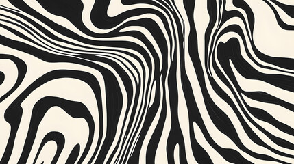 Abstract black and white waves