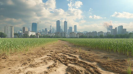 City Skyline from Field