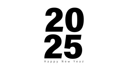 2025 hand drawn for Happy New Year poster, Brochure design template, Flat Modern design , illustration Vector EPS 10