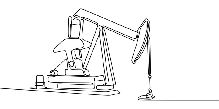 Continuous One Line Drawing of Chemical Refinery Plant Minimalist Industrial Energy Concept