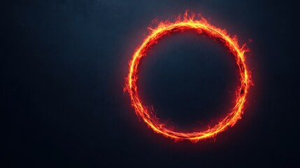 Fototapeta premium Fiery Circle of Flame, Abstract Design Element for Branding and Design