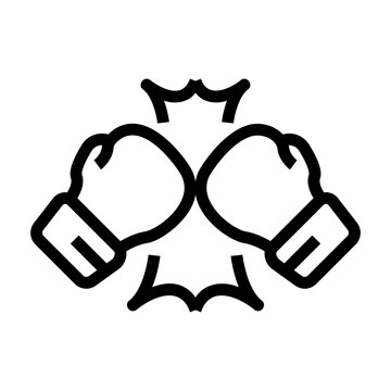 black boxing gloves colliding icon clip art preview