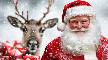 Santa Claus and reindeer