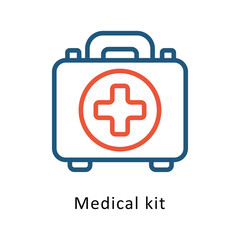 Medical kit vector Outline Two Color Design icon. Cancer Symbol on White background EPS 10 File