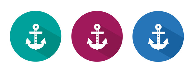 Icon for anchor vector illustration in flat.