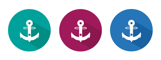 Icon for anchor vector illustration in flat.