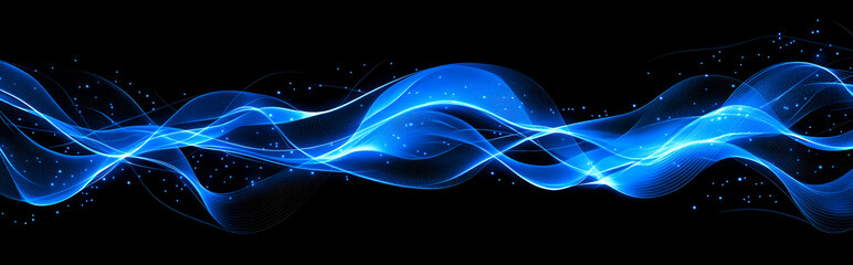 Abstract futuristic modern smooth curves wave blue background. Science, universe,  digital technologies background.


