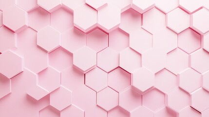 Photo of, Pink background with minimalist honeycomb pattern for design, banner template