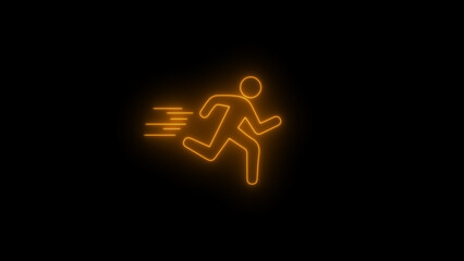 Obraz premium Man fast running icon. apturing the Spirit of Running, Sprinting, and Marathon Competitions Through Silhouettes, Icons, and Illustrations for Fitness and Performance Enthusiasts