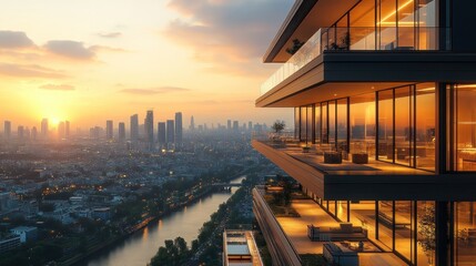 Sunset View From Penthouse Apartment