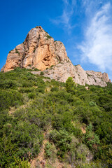 The Cliffs and Landscape of Agüero, in the province of Huesca, Aragon, Spain