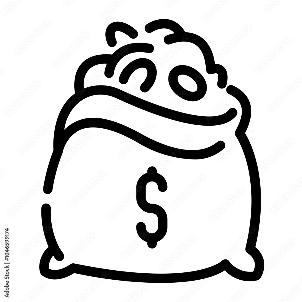 Wall mural money bag Line Icon