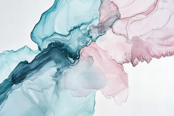 Fototapeta premium Abstract Watercolor Textures and Fluid Brush Strokes in Soft Pastel Shades with Organic Artistic Washes for Creative Graphic Design Backgrounds