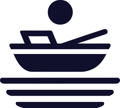 recommend clip art: A minimalist icon of a Aluminum Boats silhouette Flat Vector Style, Simple Design, White Background