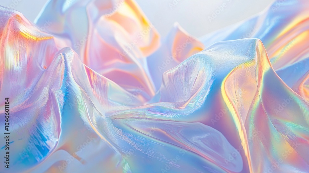 Poster a piece of fabric with a rainbow pattern