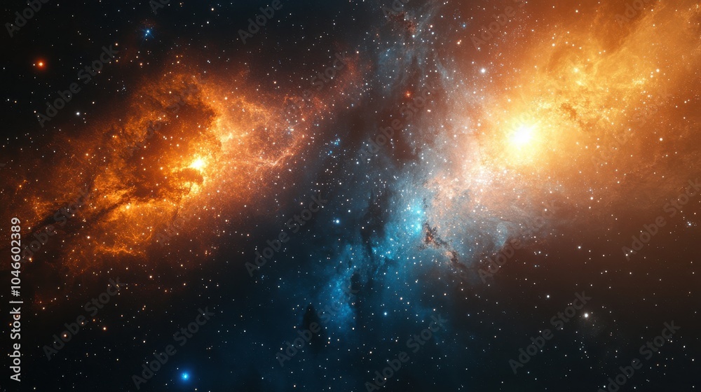 Wall mural a binary star system with contrasting colors.
