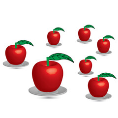 set of red apples